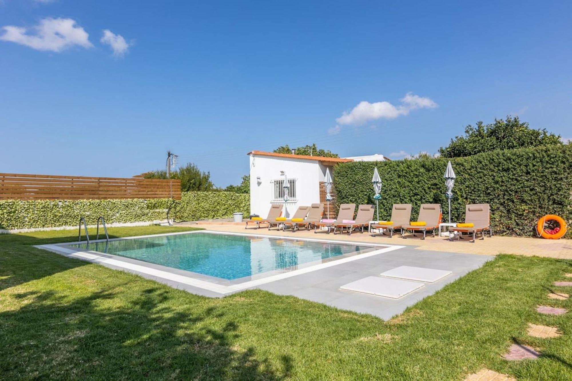 Amazing Villa Chrysanthi With Private Pool In Heraklion Epano Vathia Dış mekan fotoğraf
